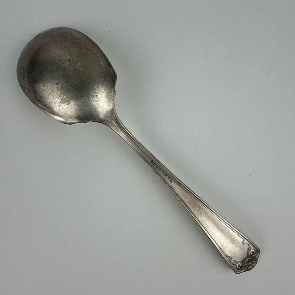 RARE SUGAR SPOON SL & GH ROGERS ANTIQUE 1905 LOIS SILVERPLATED by ONEIDA SILVER